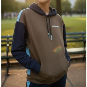 Scotch & Soda Unisex Organic Cotton Felpa Logo Hoodie, size M